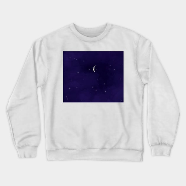 Dark blue shimmering sky Crewneck Sweatshirt by mia-alice85